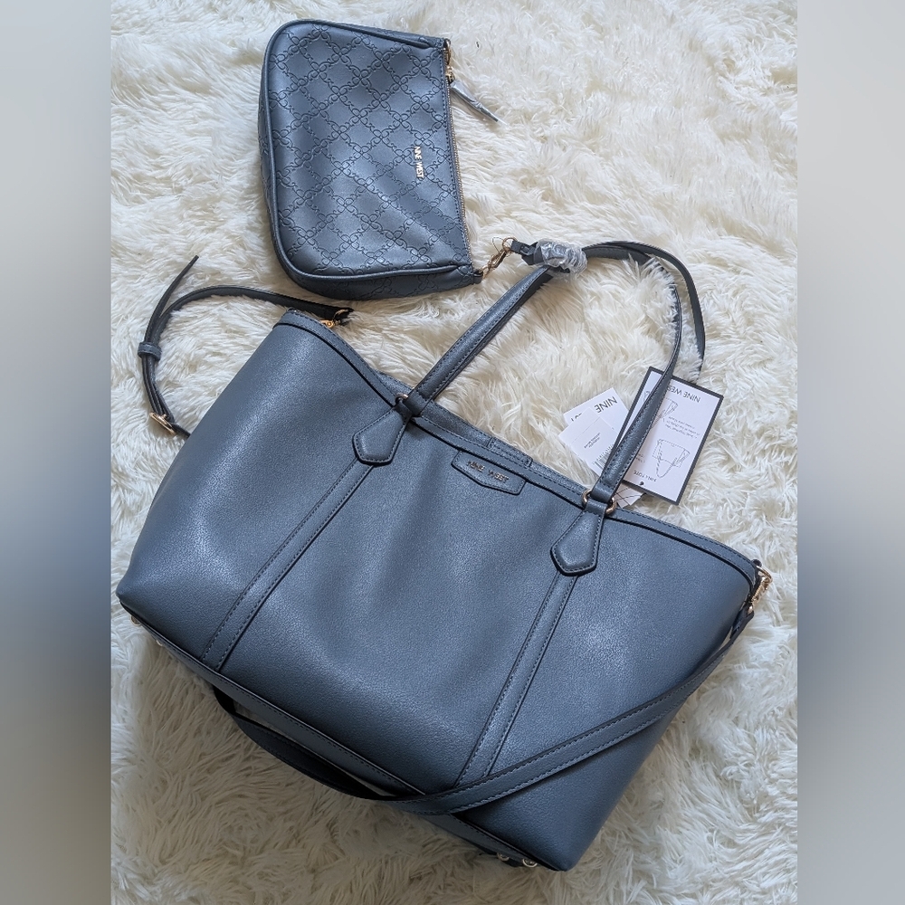 Set Nine West Jordii Trap Shoulder Tote Bag and Crossbody